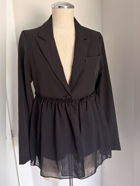 Simply Vera Vera Wang Women’s Black Blazer Sheer Jacket XS Maternity